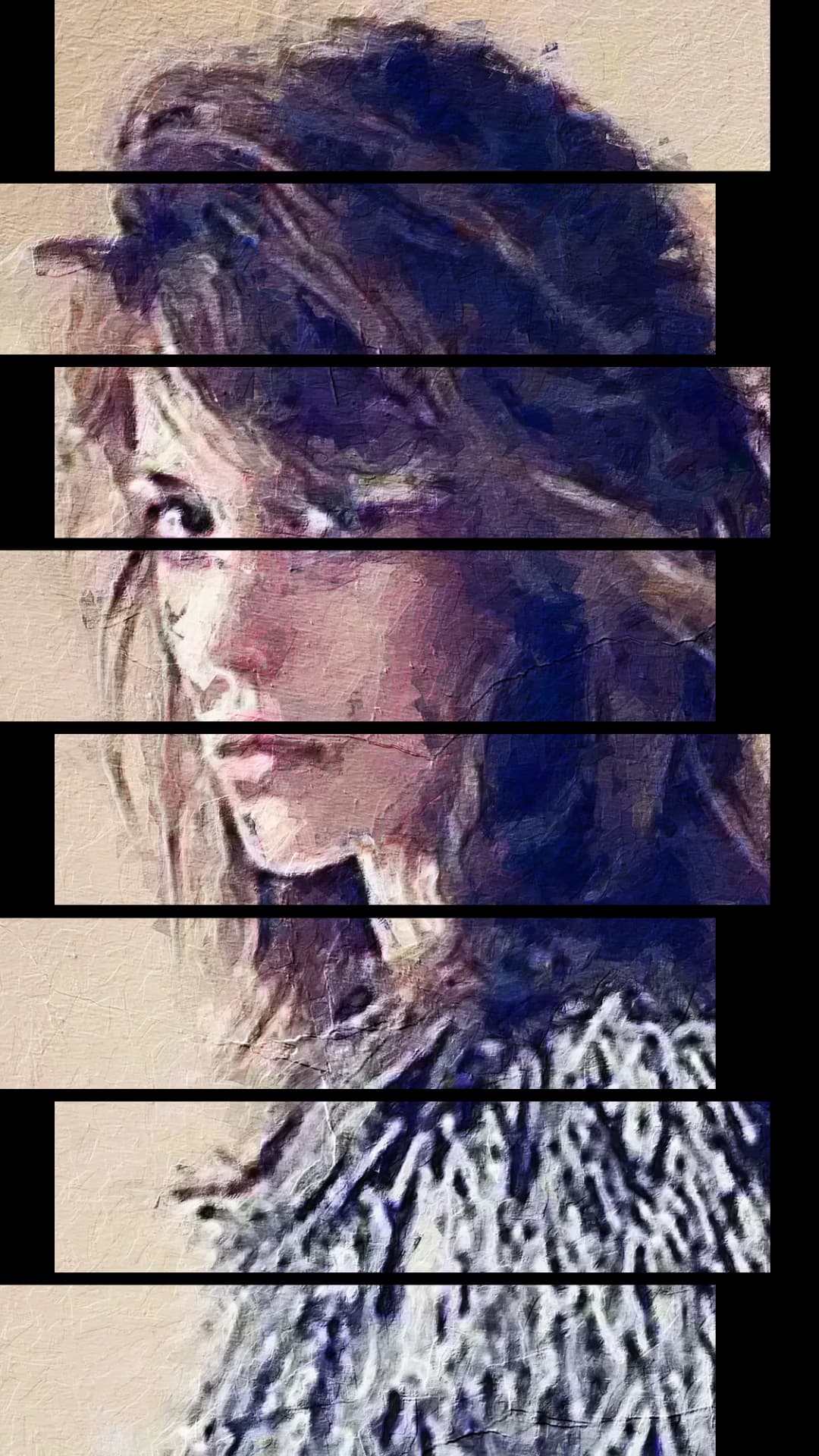 Moody Purple Portrait – 8 Panels Up & Down