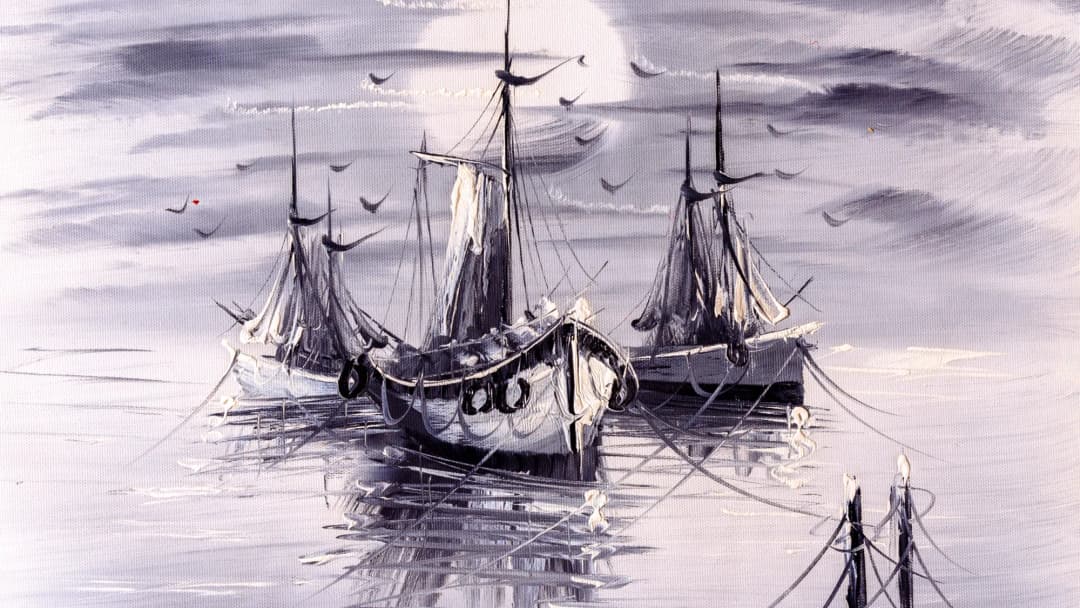 Moody Sailboats Foggy Harbor