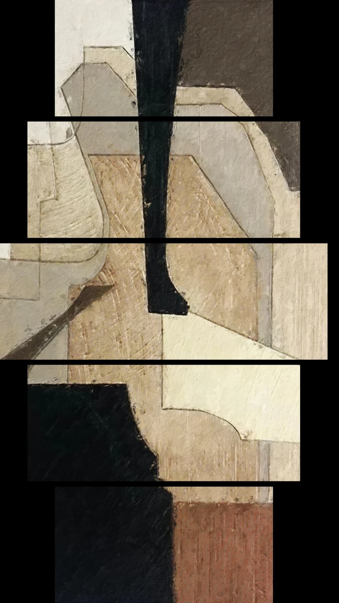 Neutral Cubist Shapes – 5 Panels Hierarchy