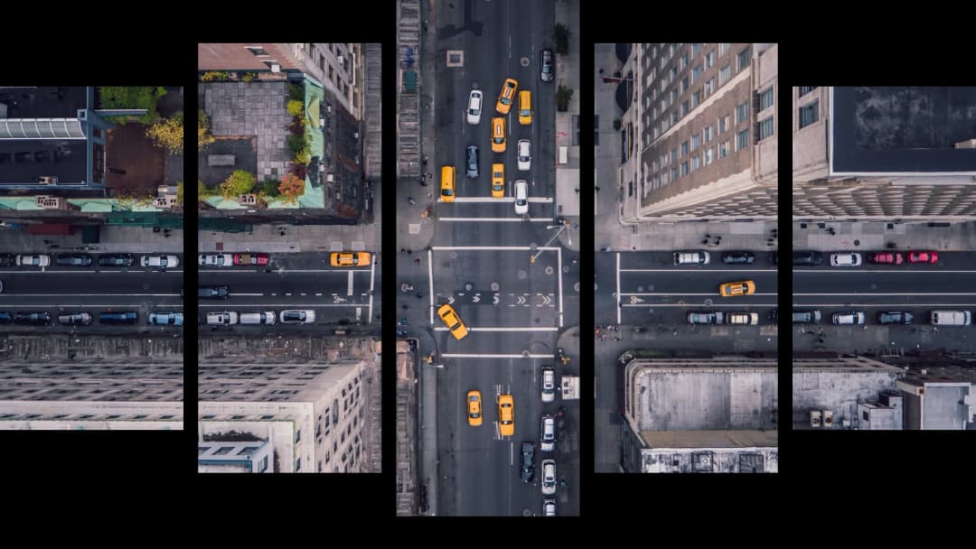 New York Aerial View – 5 Panels Hierarchy