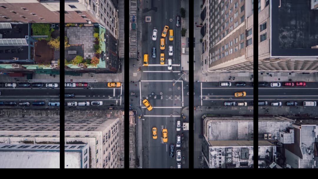 New York Aerial View – 5 Panels Straight