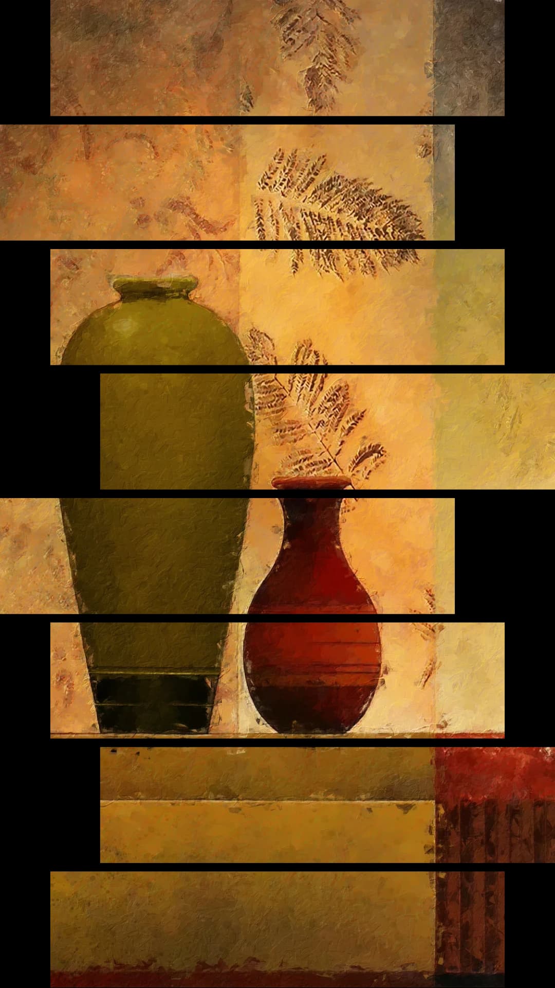 Olive Red Vases – 8 Panels Hierarchy