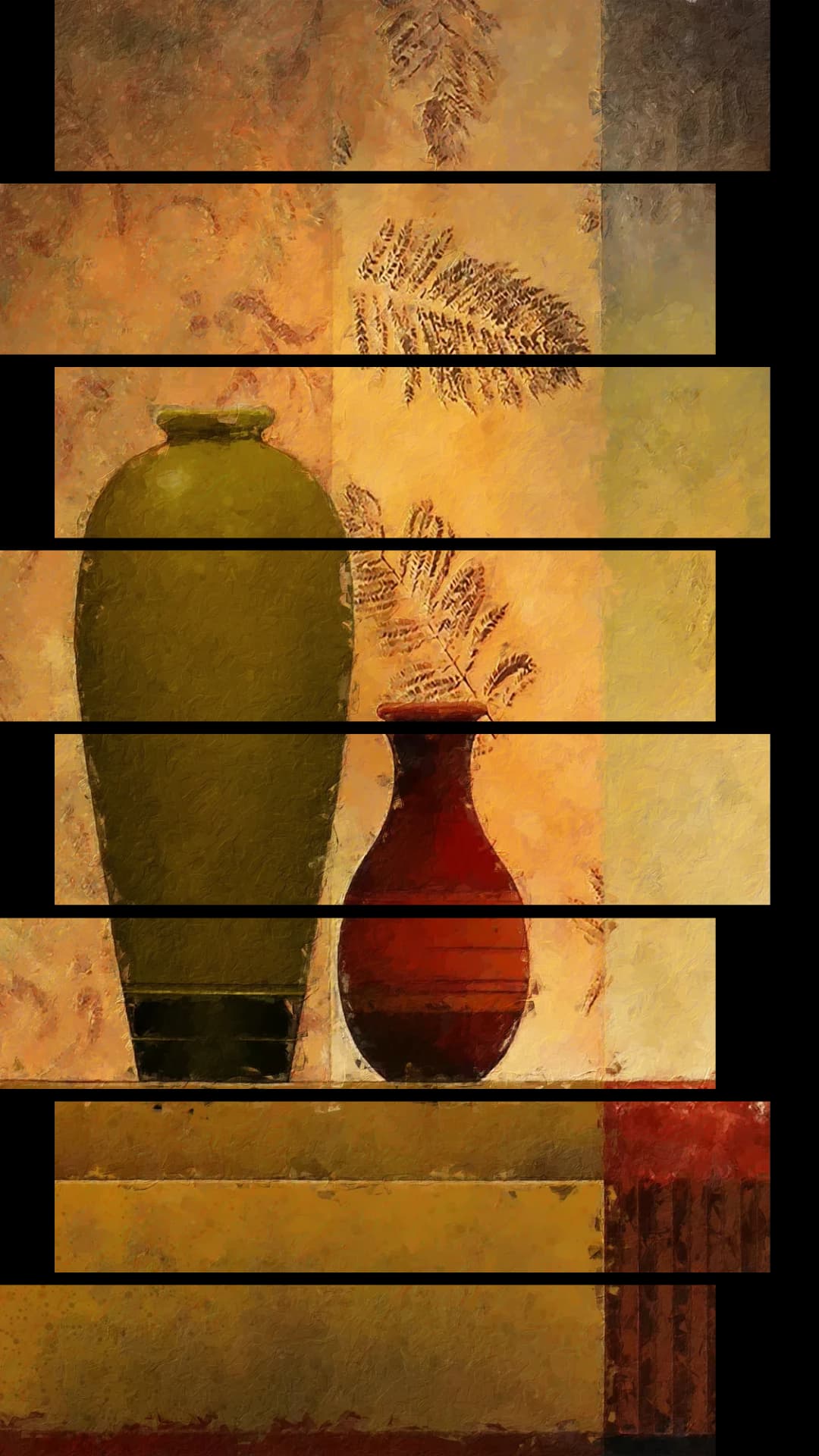 Olive Red Vases – 8 Panels Up & Down