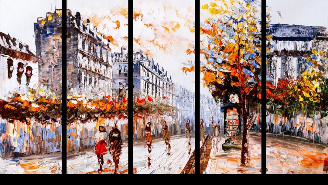 Paris Autumn Boulevard – 5 Panels Straight