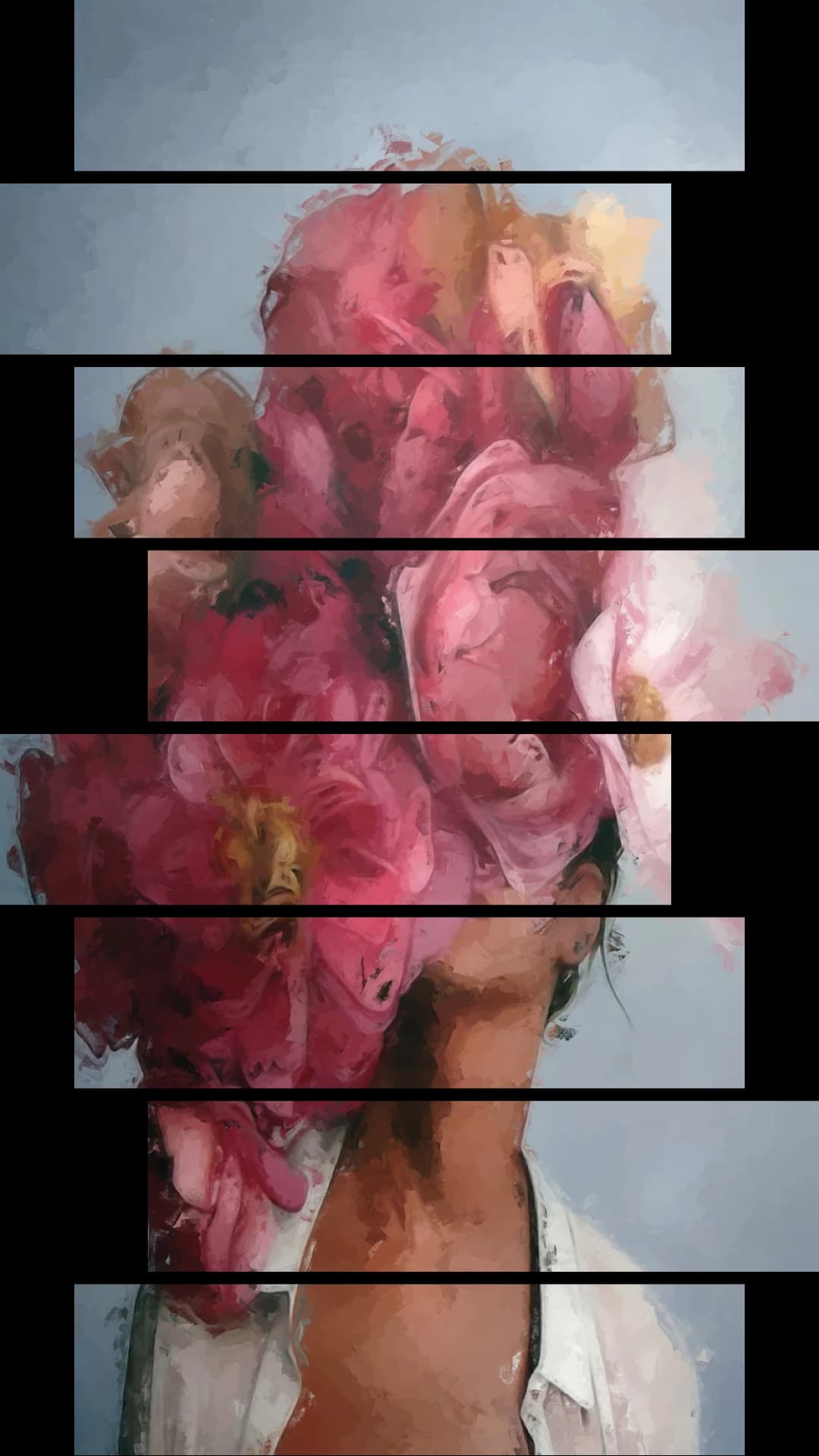 Pink Peony Veil – 8 Panels Hierarchy