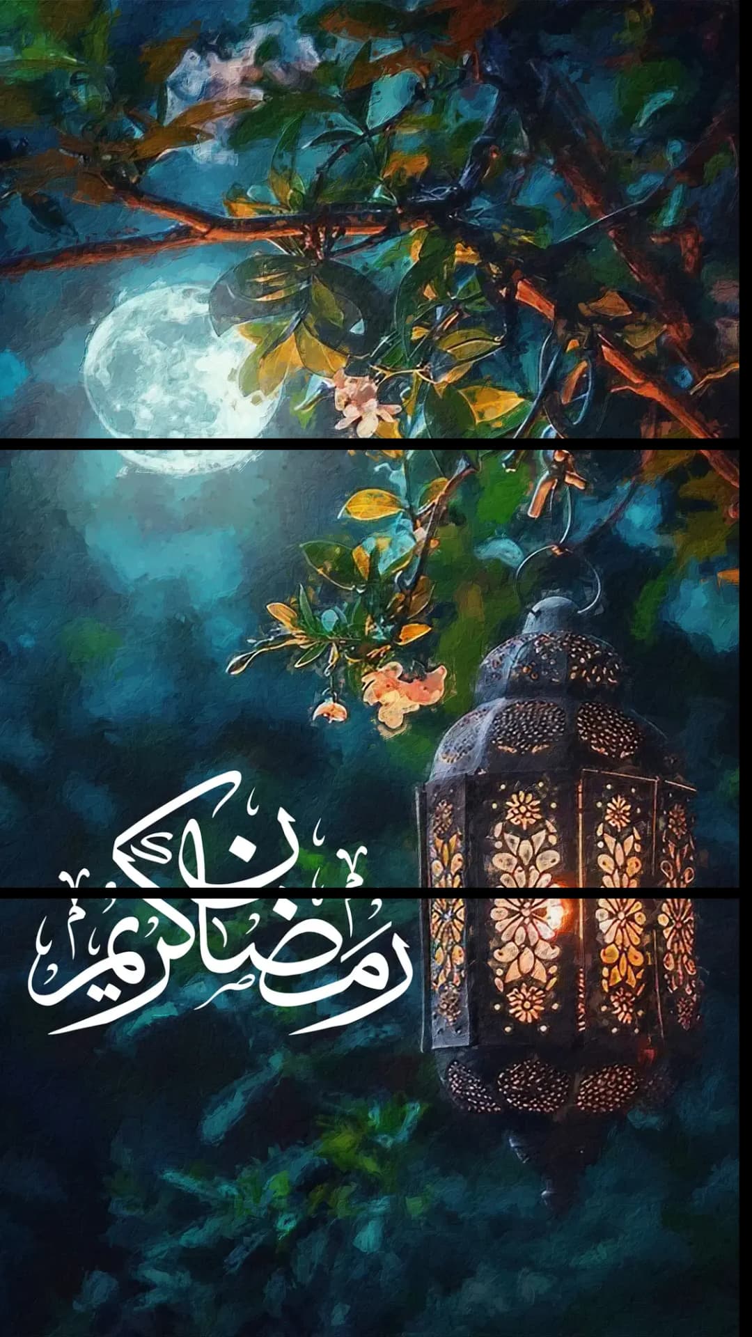 Ramadan Lantern Moonlit – 3 Panels