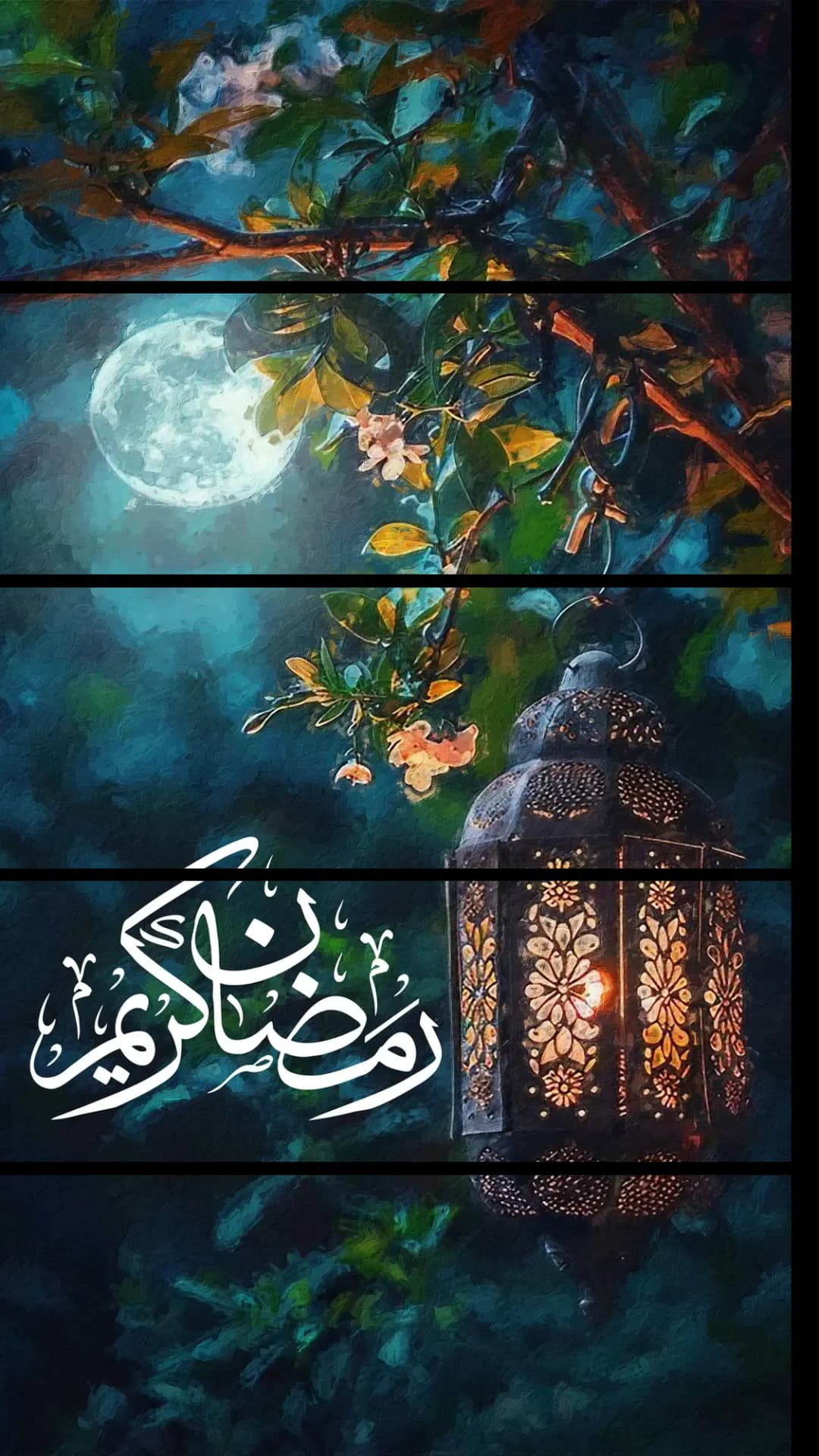 Ramadan Lantern Moonlit – 5 Panels Straight