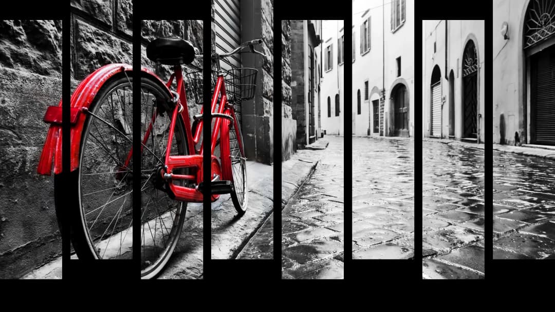 Red Bicycle Street – 8 Panels Up & Down