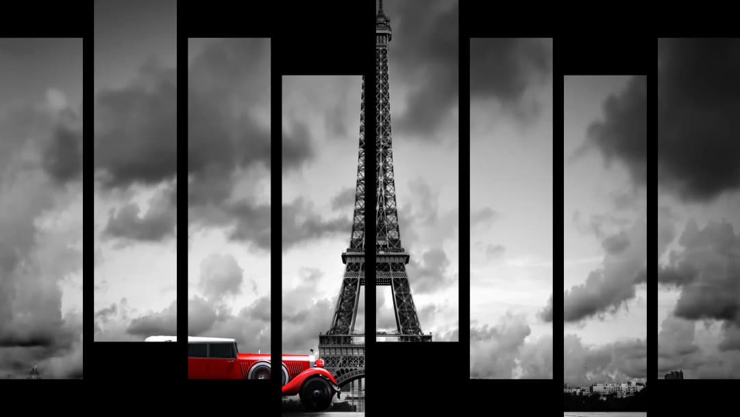 Red Car Eiffel Tower – 8 Panels Hierarchy