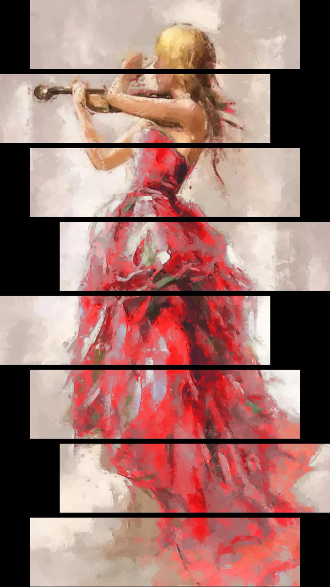 Red Gown Violinist – 8 Panels Hierarchy