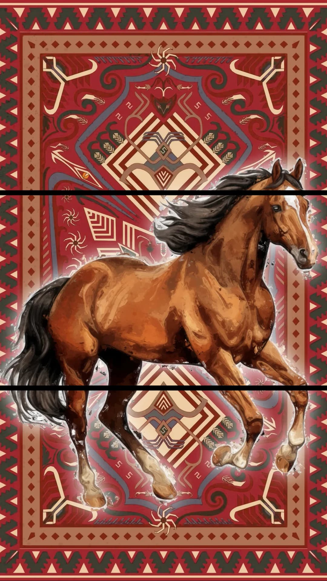 Regal Bay Horse – 3 Panels