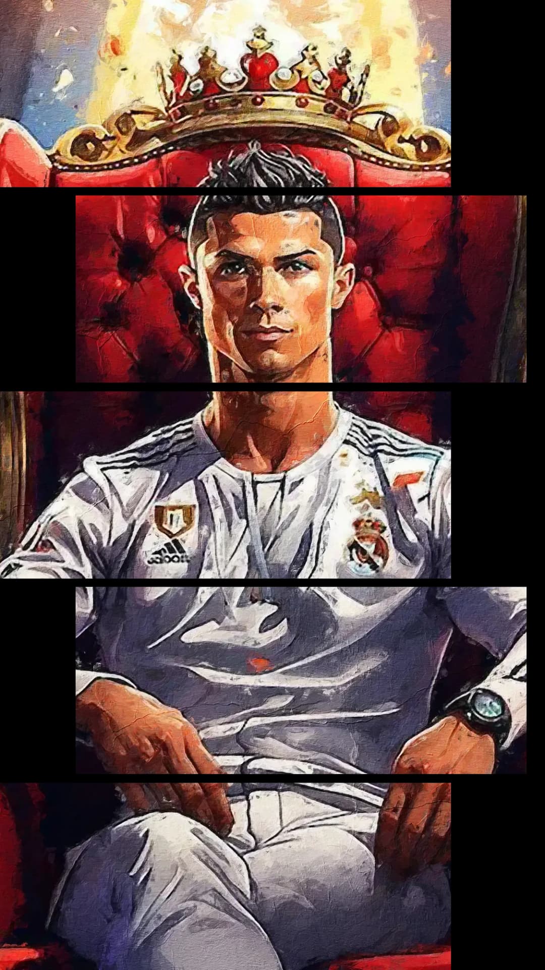 Ronaldo King Throne Portrait – 5 Panels Up & Down