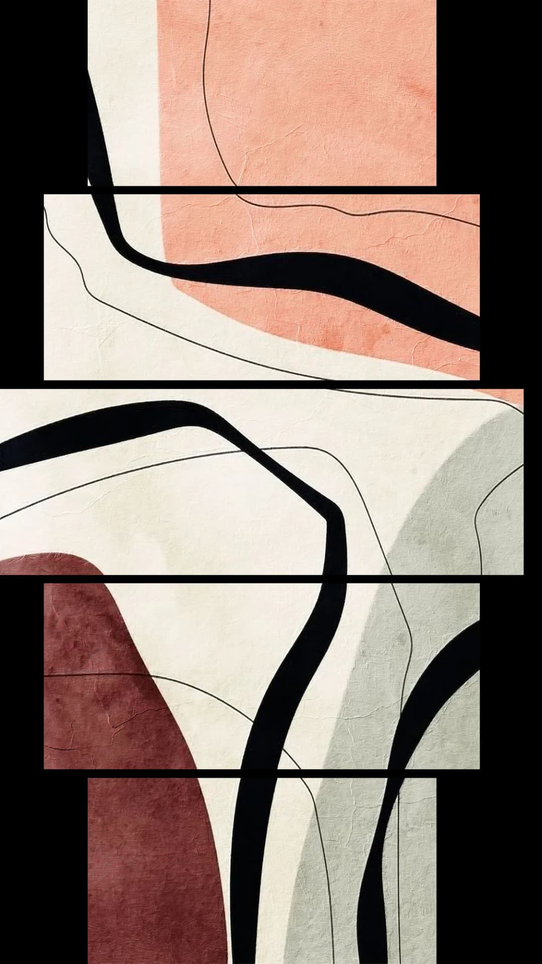 Rosy Curved Lines – 5 Panels Hierarchy