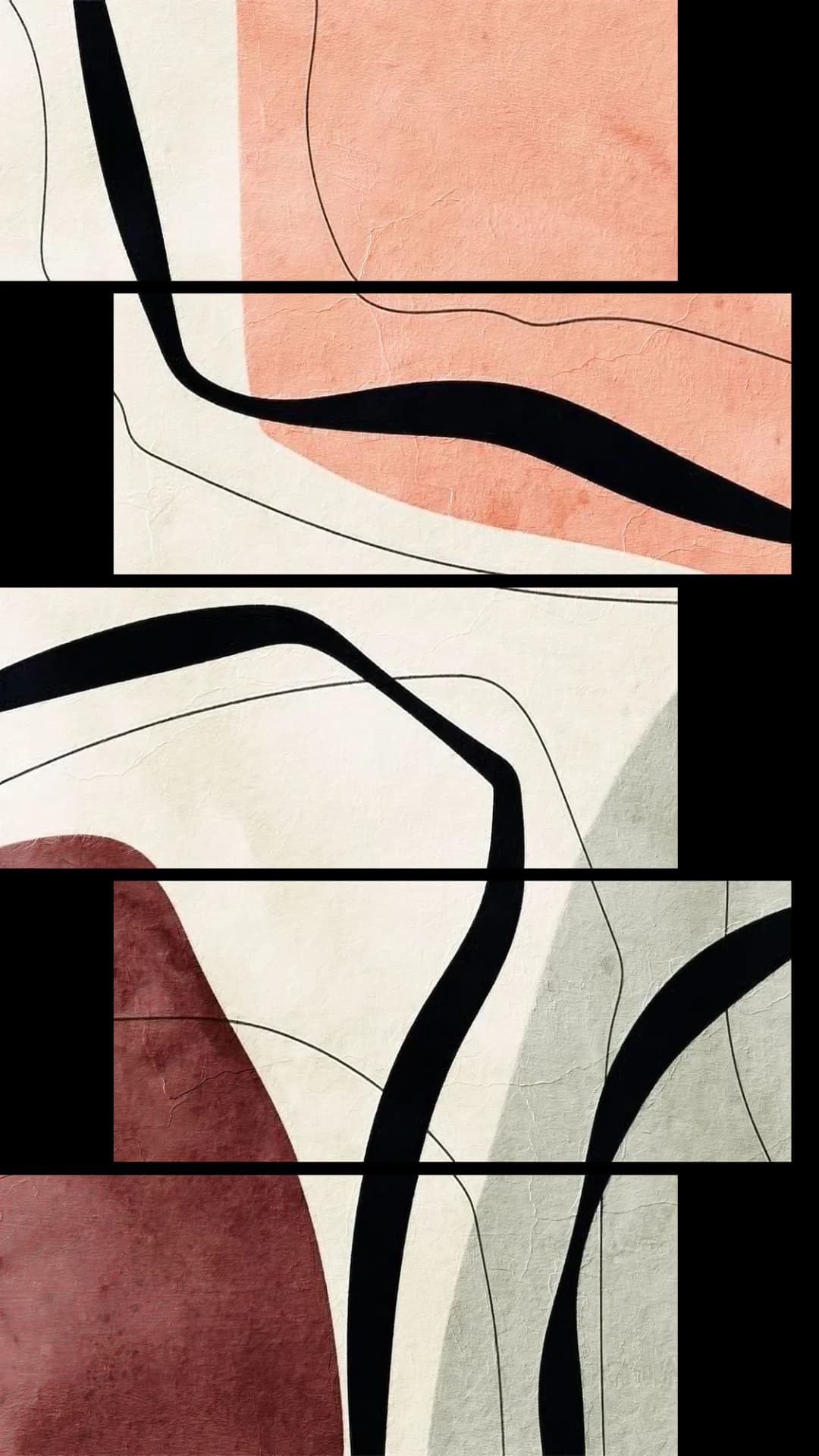 Rosy Curved Lines – 5 Panels Up & Down