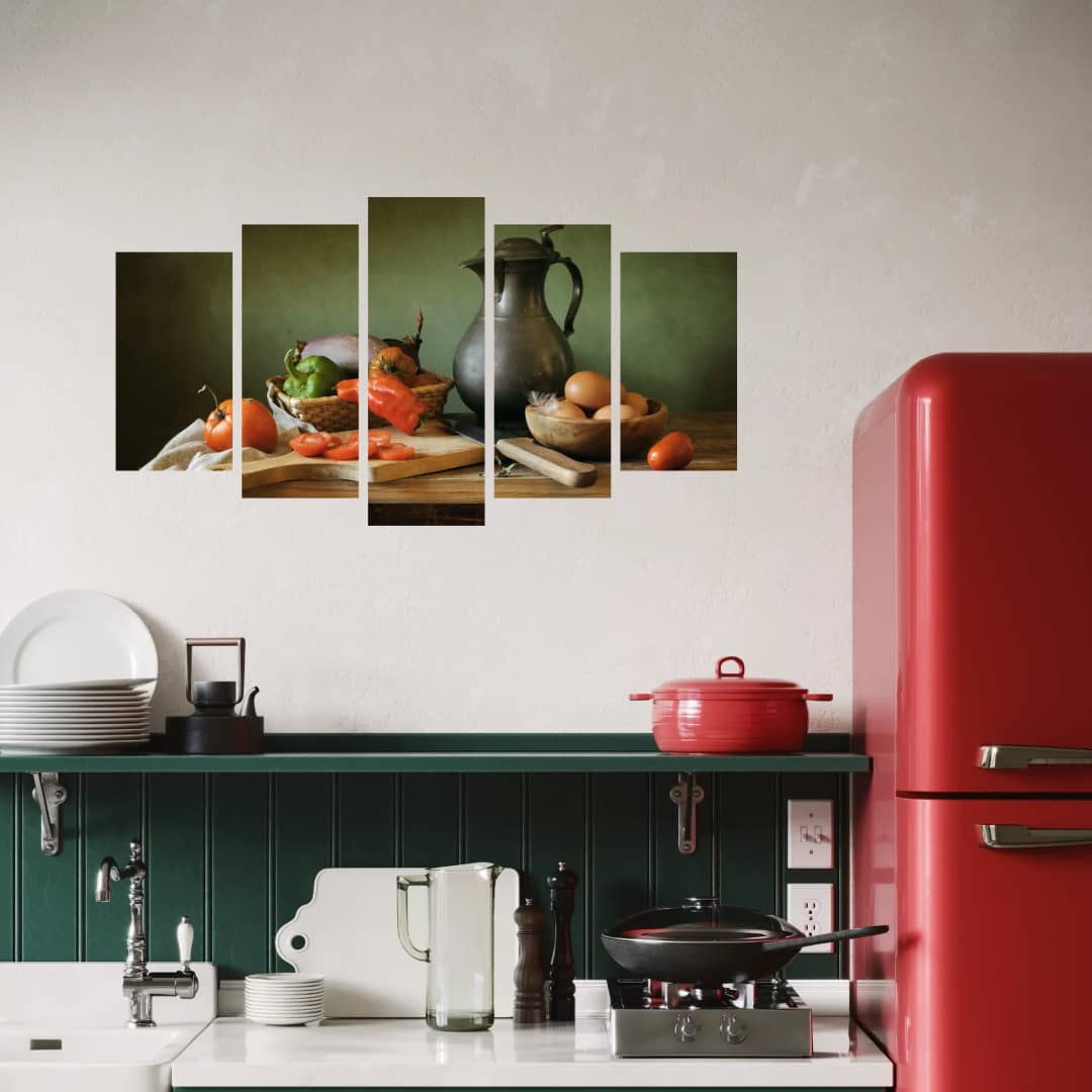 Rustic Kitchen Still Life – 5 Panels Hierarchy