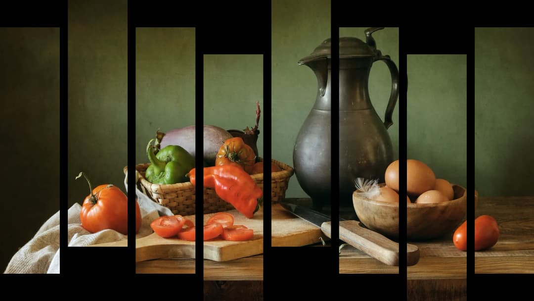 Rustic Kitchen Still Life – 8 Panels Hierarchy