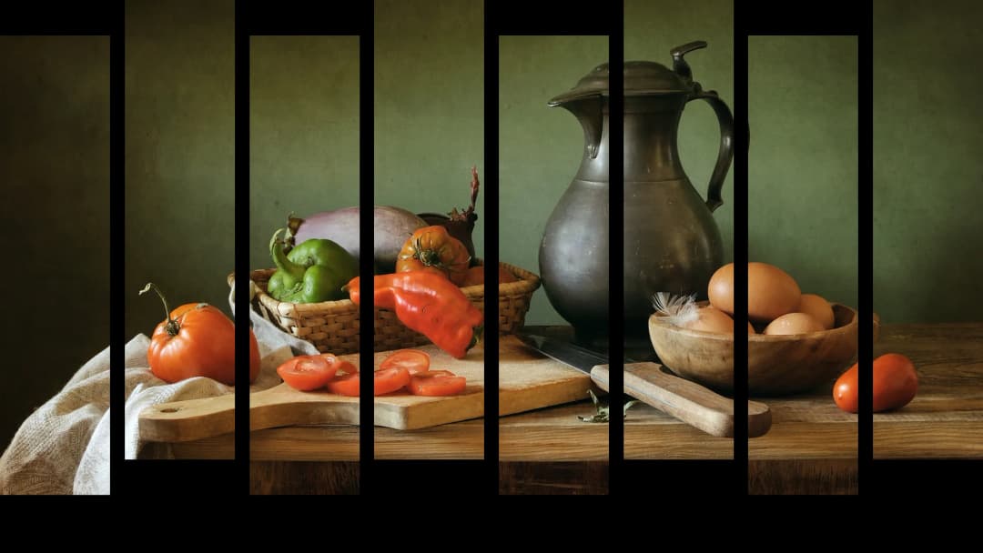 Rustic Kitchen Still Life – 8 Panels Up & Down