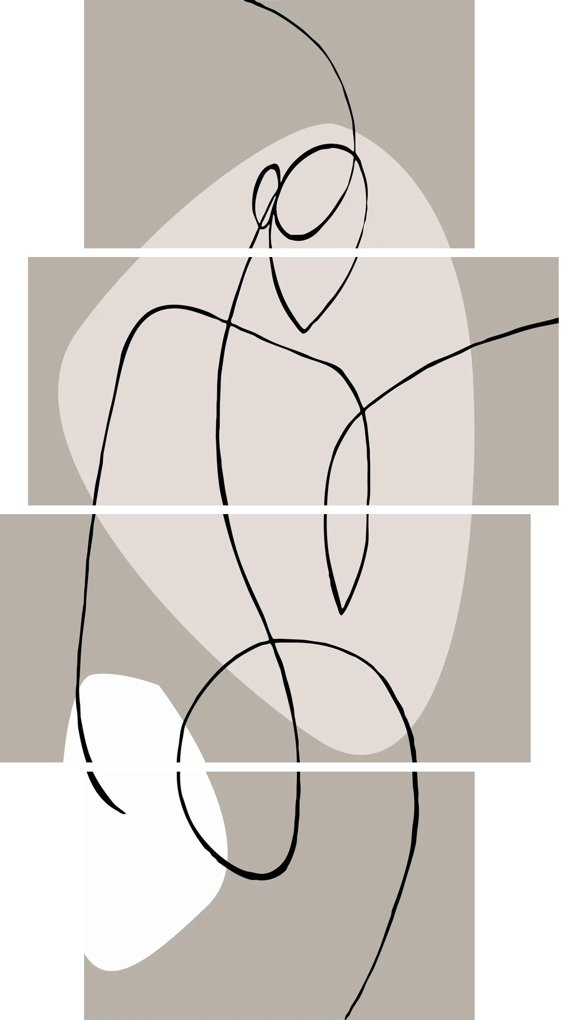 Single Line Figure Art – 4 Panels