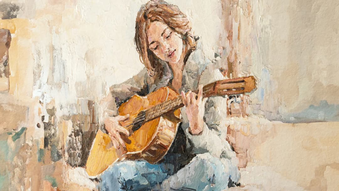 Smiling Guitar Player