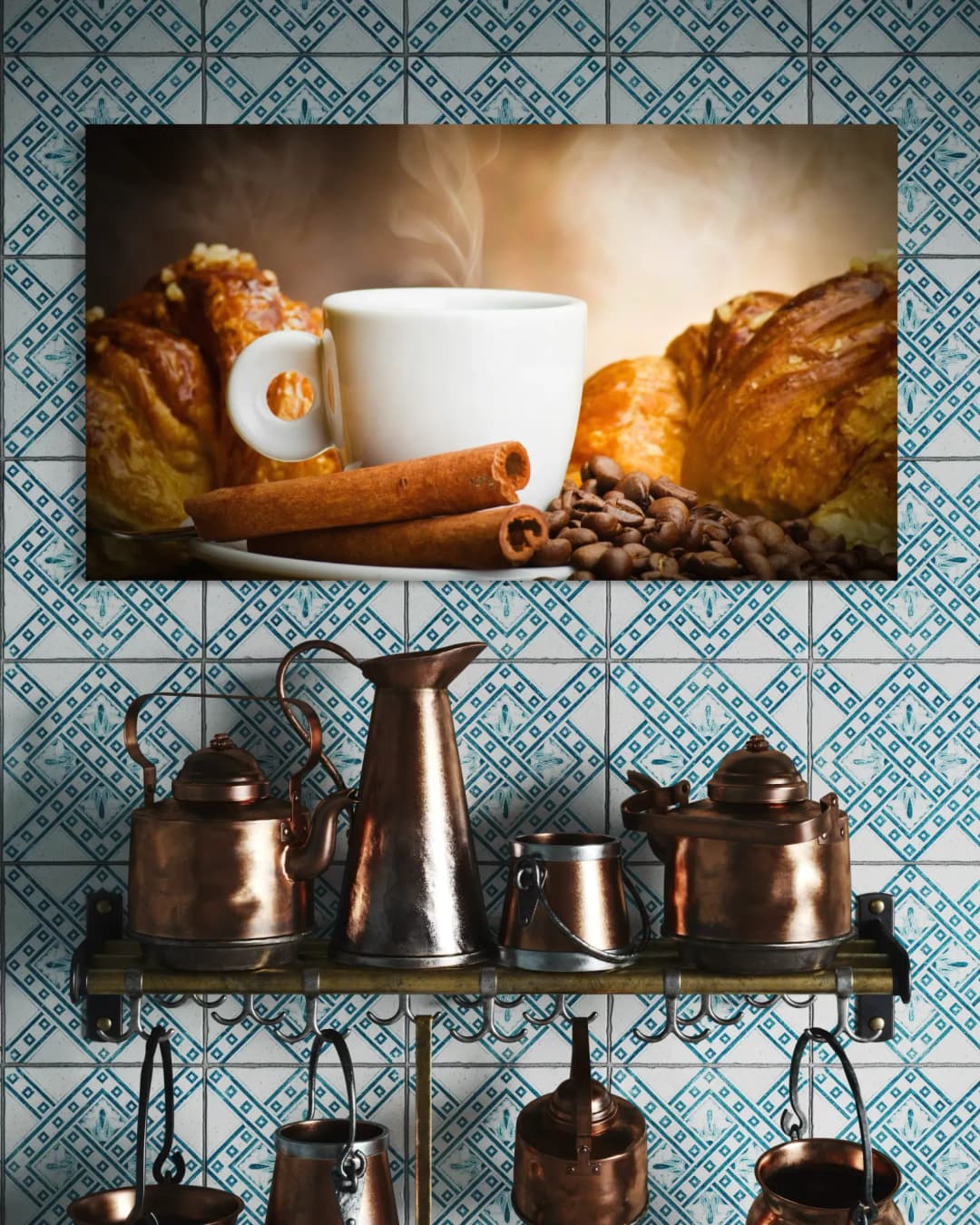 Steaming Coffee Croissants
