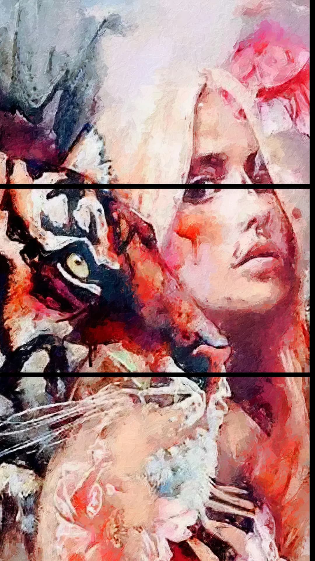 Tiger Woman Portrait – 3 Panels