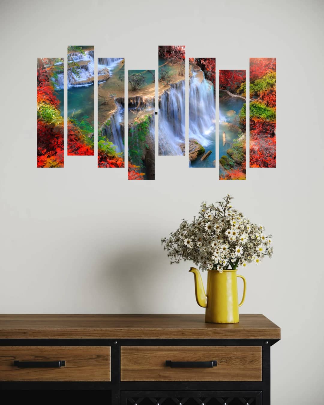 Tropical Waterfall Autumn Forest – 8 Panels Hierarchy
