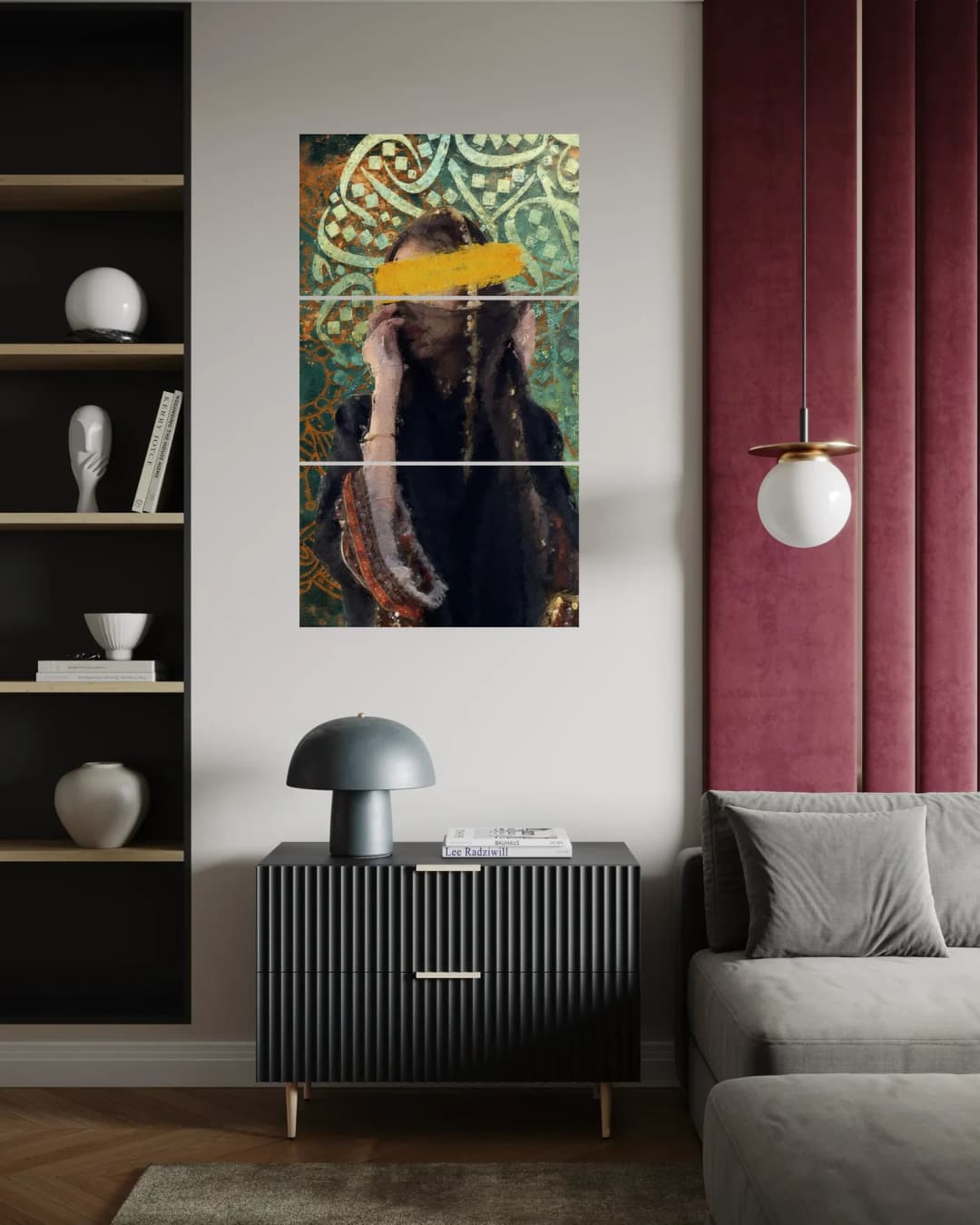Veiled Woman Arabesque – 3 Panels