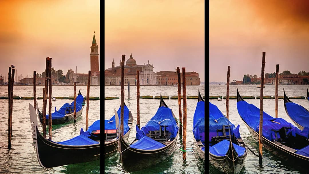 Venice Gondolas Sunset – 3 Panels