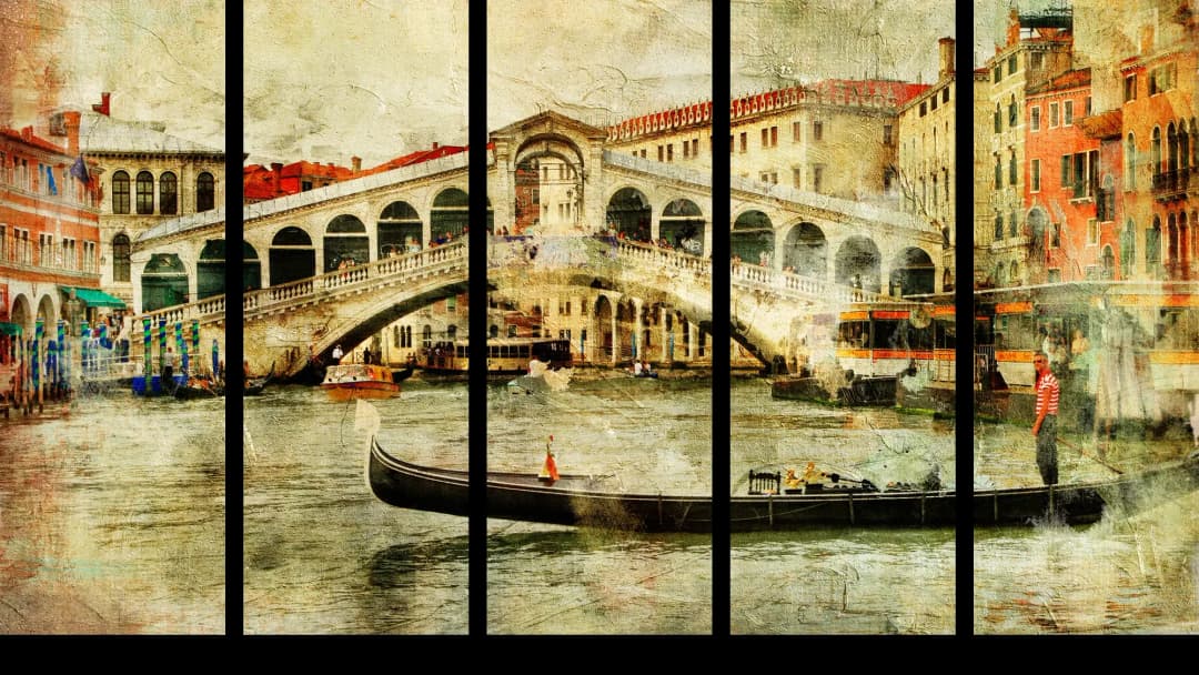 Venice Rialto Bridge – 5 Panels Straight