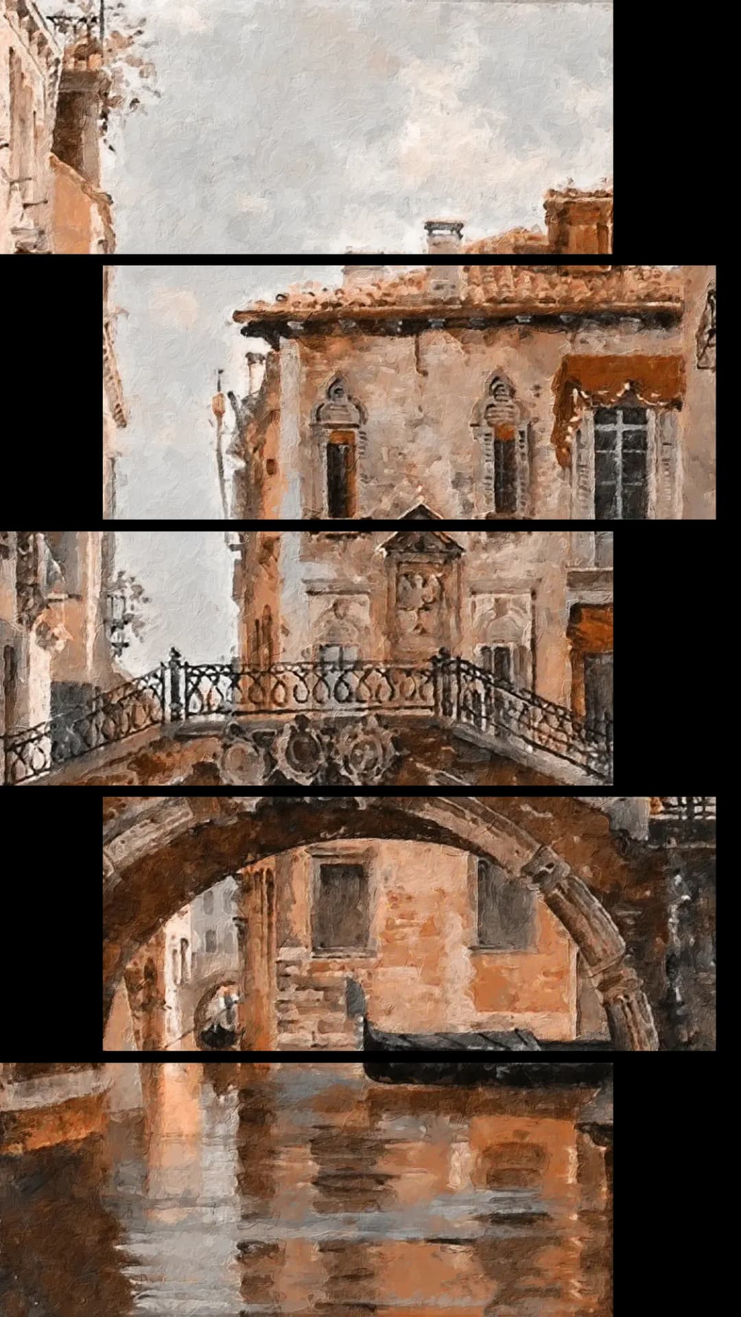Venice Stone Bridge – 5 Panels Up & Down
