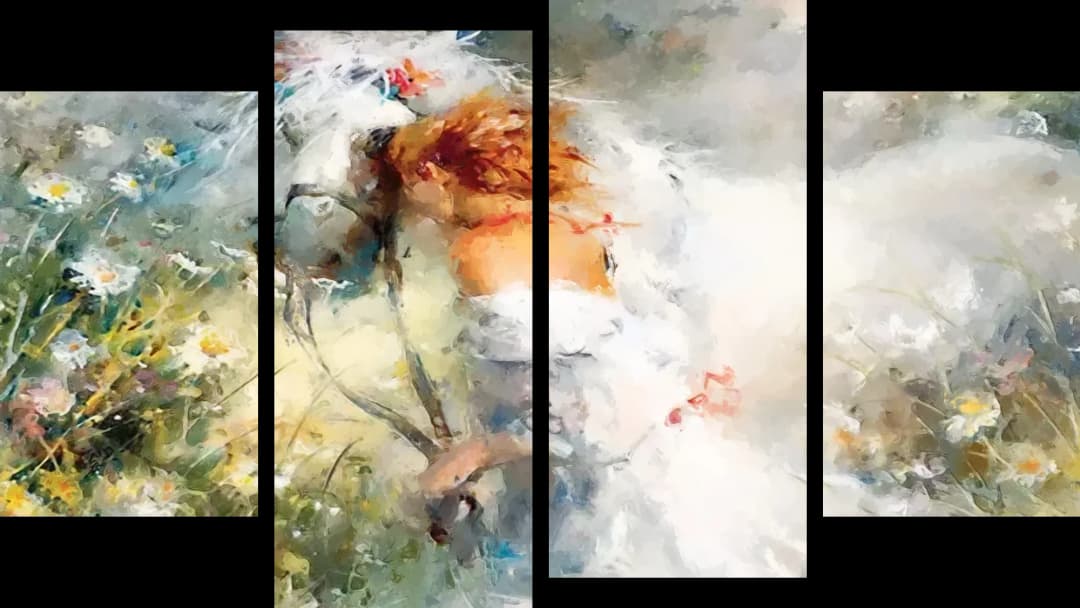 White Horse Wildflowers – 4 Panels