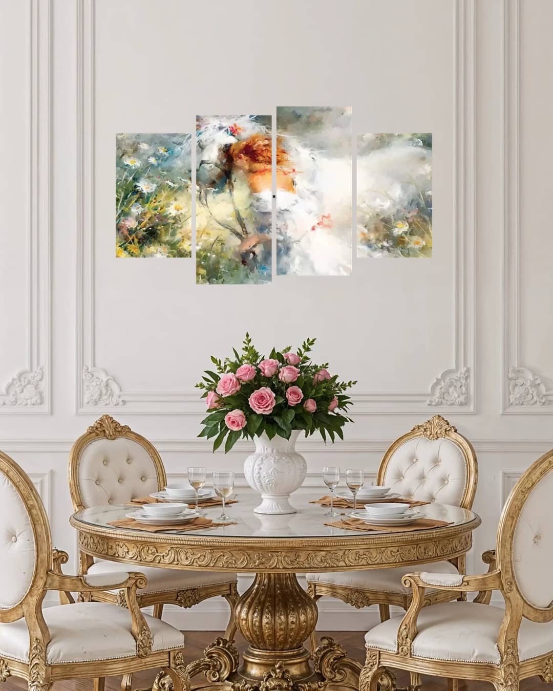 White Horse Wildflowers – 4 Panels