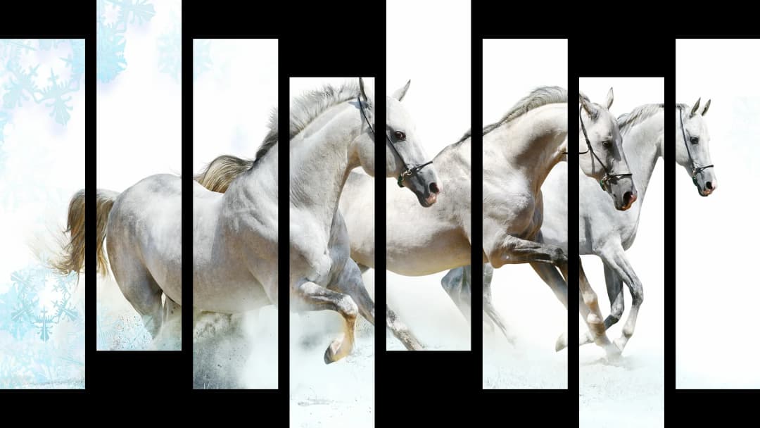 White Horses Winter – 8 Panels Hierarchy