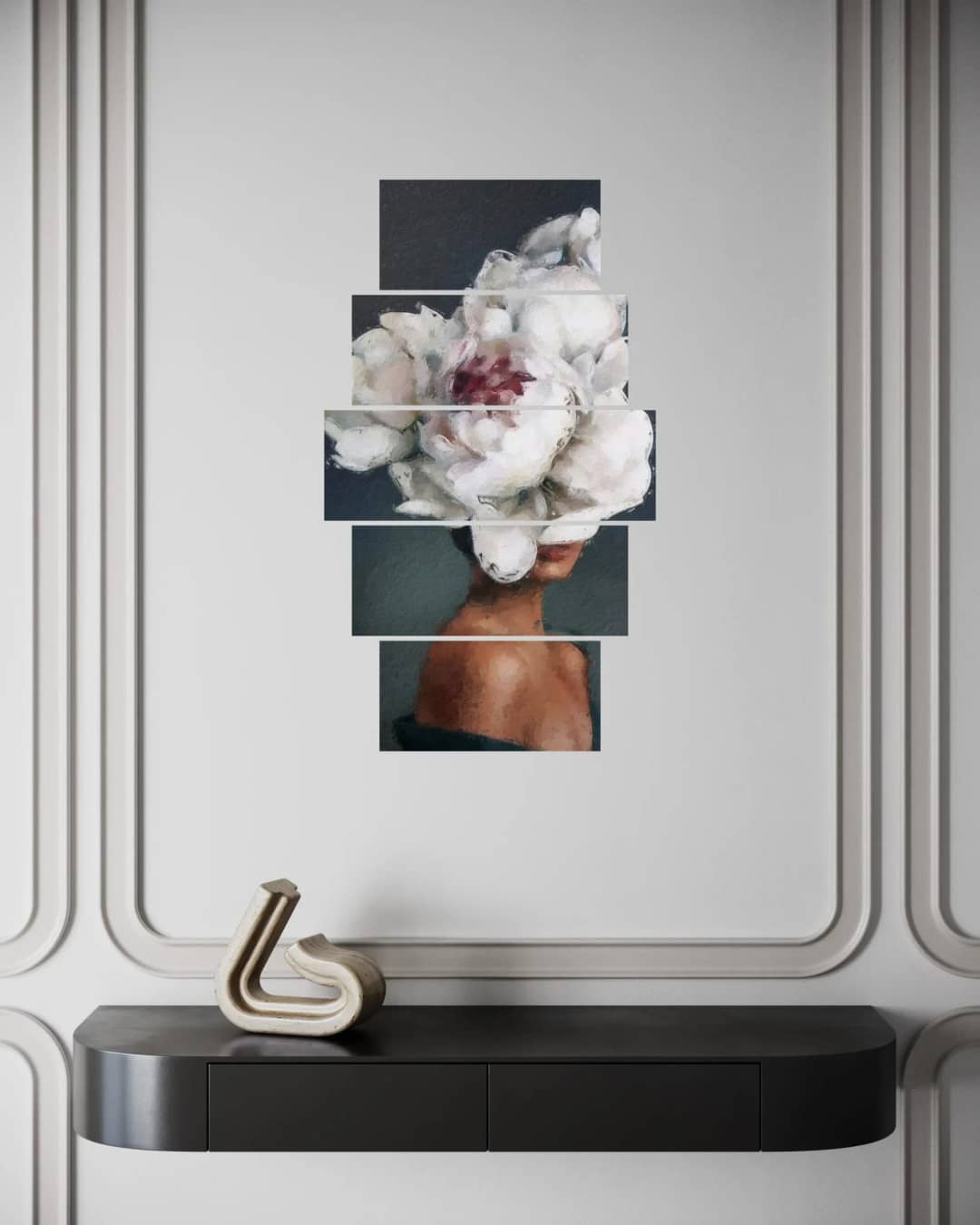 White Peony Head – 5 Panels Hierarchy