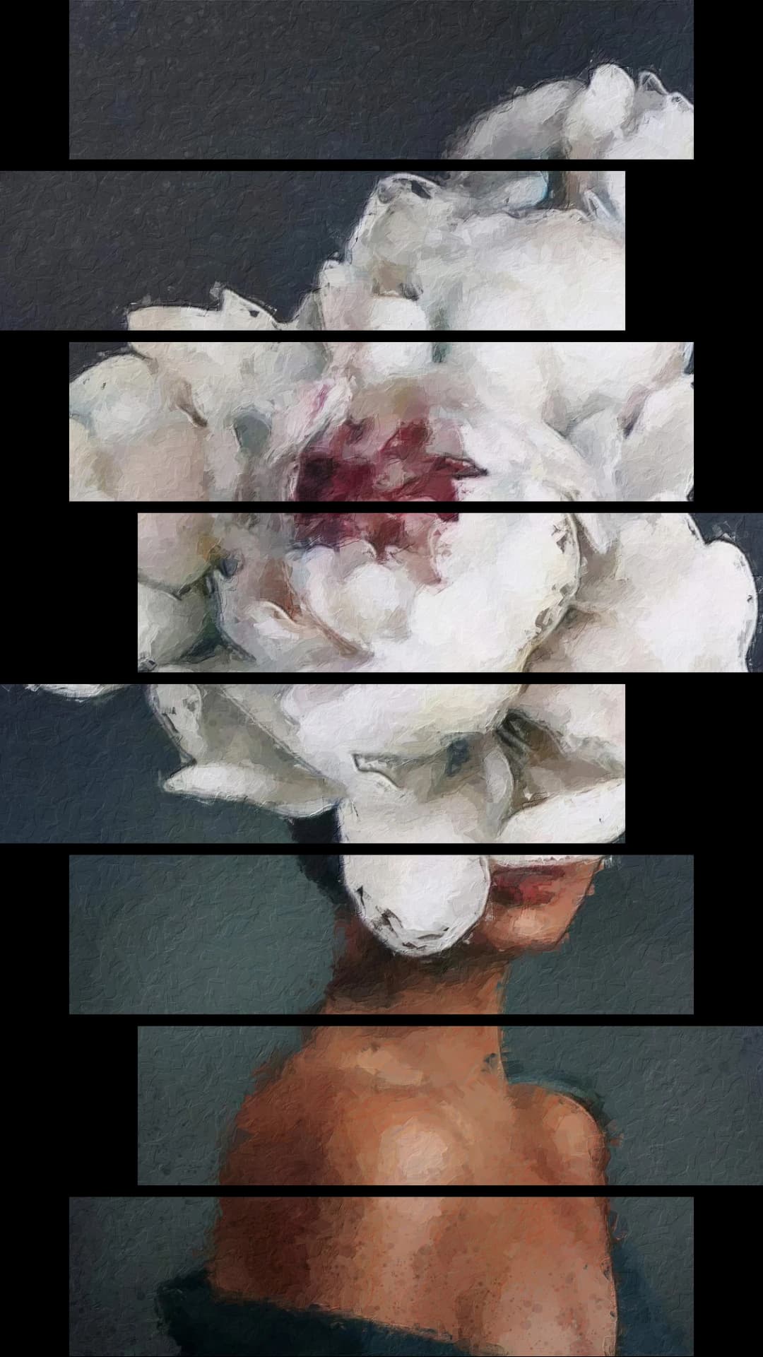 White Peony Head – 8 Panels Hierarchy