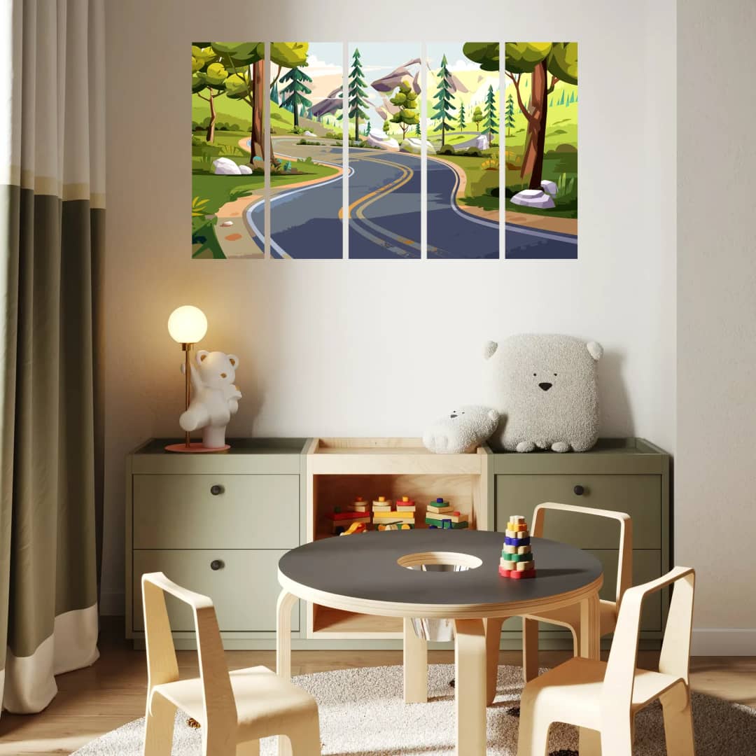 Winding Forest Road – 5 Panels Straight