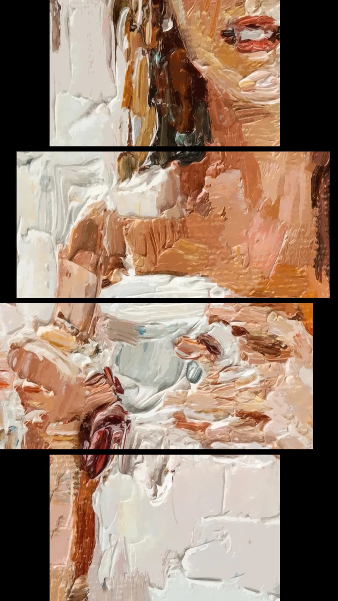 Woman Holding Coffee Cup – 4 Panels