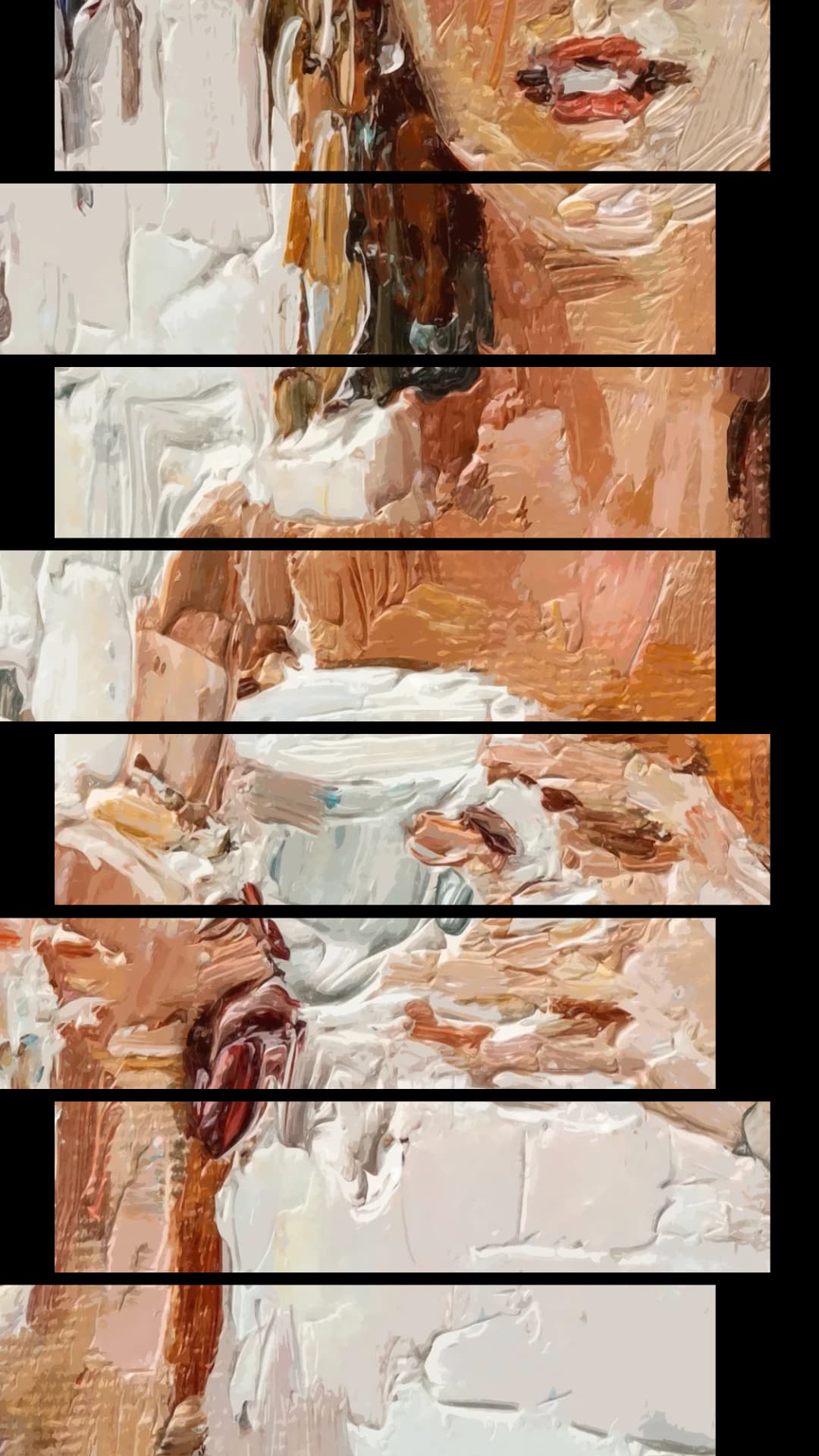 Woman Holding Coffee Cup – 8 Panels Up & Down