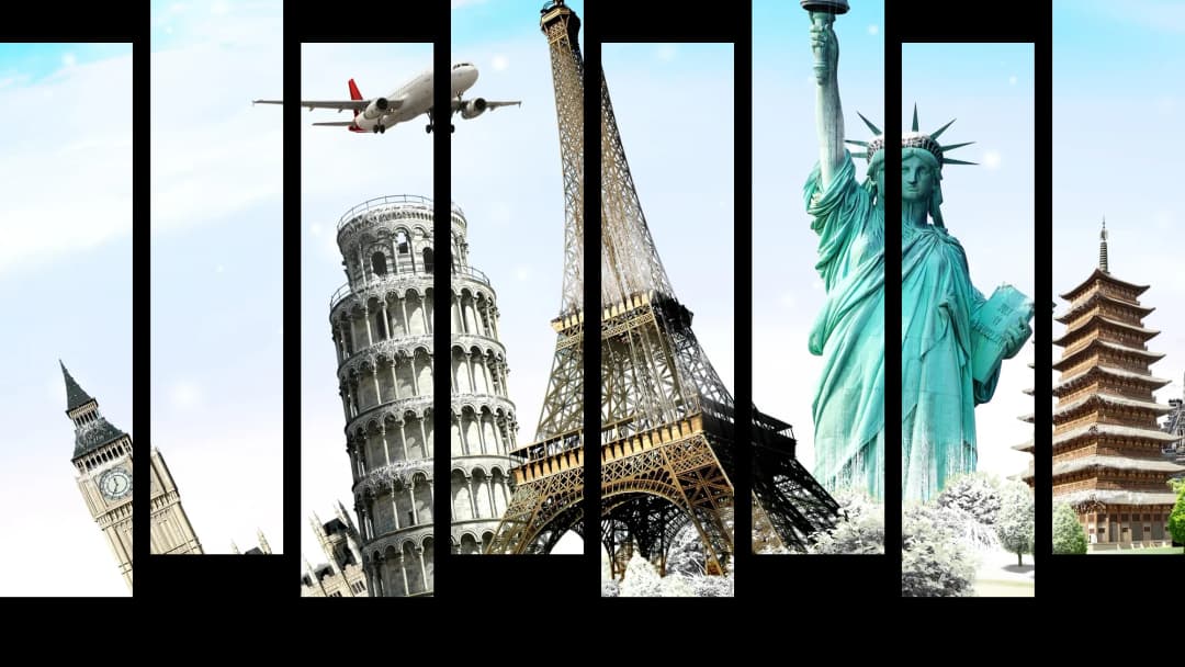 World Landmarks Collage – 8 Panels Up & Down