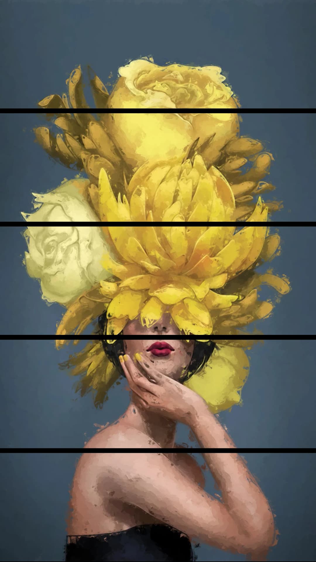 Yellow Bloom Crown – 5 Panels Straight