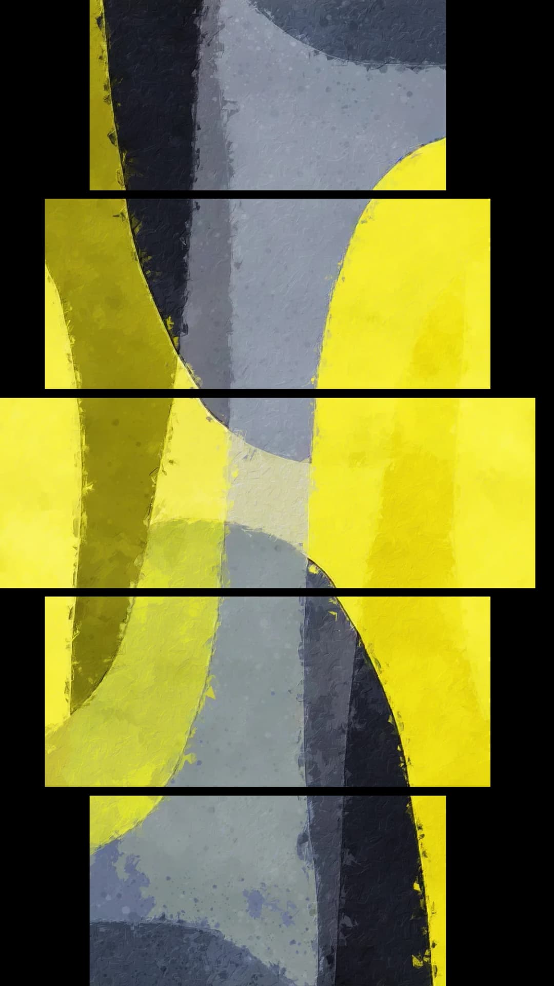 Yellow Grey Curves – 5 Panels Hierarchy